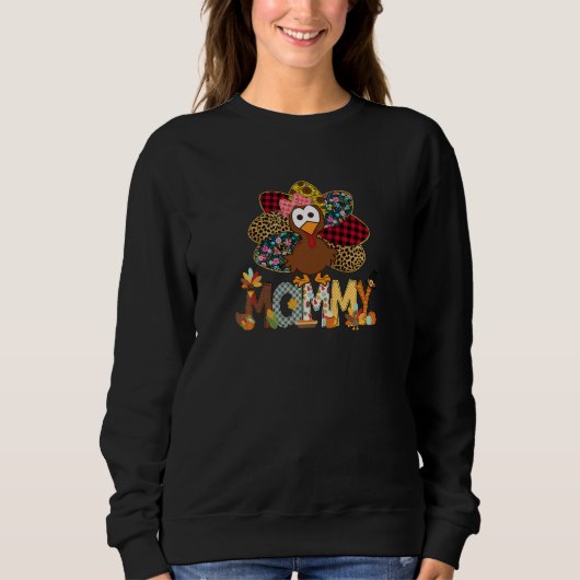 Womens Fall Turkey Mammy  Thanksgiving Doodle Gran Trui (Voorkant)