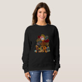 Womens Fall Turkey Mima Thanksgiving Doodle Gra Trui (Voorkant volledig)