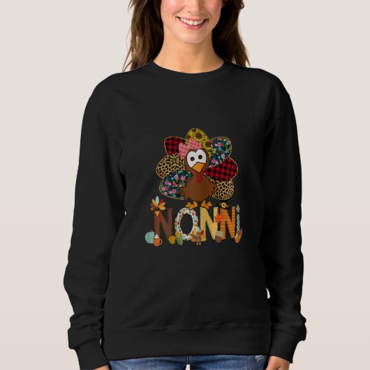 Womens Fall Turkey Nonni    Thanksgiving Doodle Gr Trui (Voorkant)