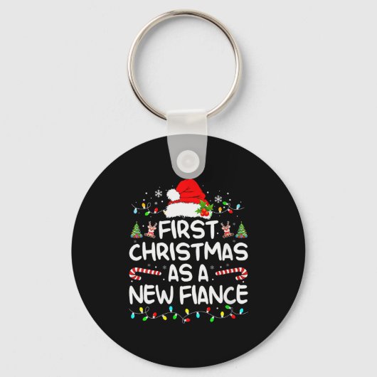 Womens First Christmas With My Hot New Fiance Enga Sleutelhanger (Voorkant)