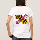 Women's Fleece Zip Jogger vlag van Maryland, Veren T-shirt (Achterkant)