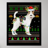 Womens Fox Terrier Dog Ugly Christmas Sweaters Hol Poster (Voorkant)