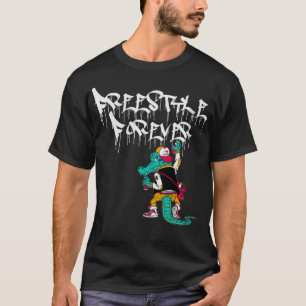 Womens Freestyle Forever Graffiti Gator 80s Muziek T-shirt
