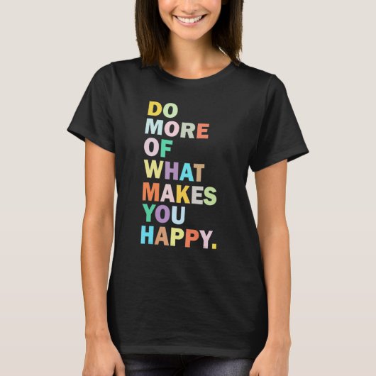 Women's Fun Happy Letter Printed T-shirt (Voorkant)