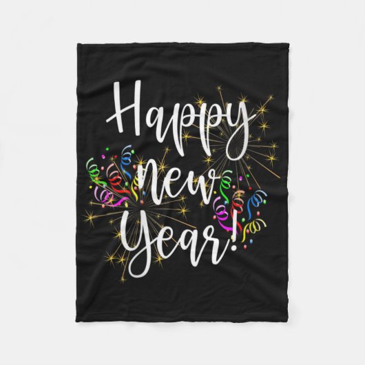 Womens Fun Happy New Year Day Eve Party Fireworks Fleece Deken (Voorkant)