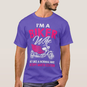 Womens Funny Biker Wife Gift for Lady Motorcycle L T-shirt
