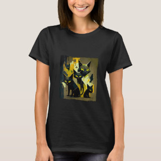 Womens Funny Black Cat Attack Squad for Kids, Wome T-shirt