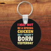 Womens Funny Getting Older Retro Spring Chicken Bi Sleutelhanger (Voorkant)