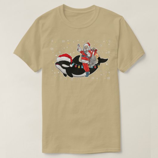 Womens Funny Santa Claus Riding Orca Kerstmis Wha T-shirt (Design voorkant)