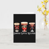 Womens Funny Santa's Little Helper Martini Tail Me Kaart (Gele Bloem)