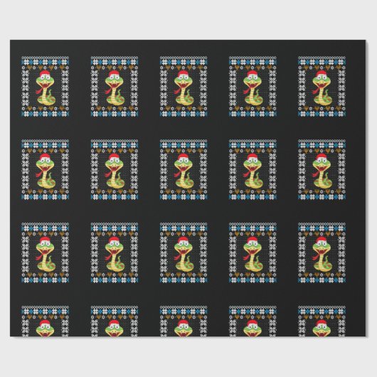 Womens Funny UGLY Hanukkah Kerstmis Pajama Snake Cadeaupapier (Vlak)