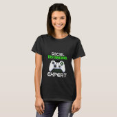 Womens Gaming Social Distancing Expert VID T-shirt (Voorkant volledig)