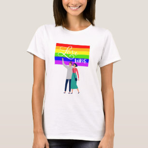 Womens Gay T-shirt Love Wins