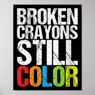 Womens gebroken krayons nog steeds kleur geestelij poster