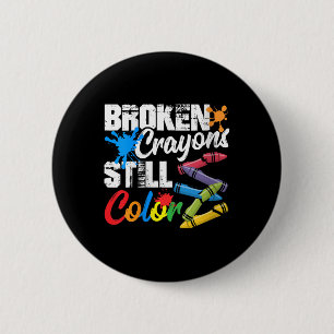 Womens gebroken krayons nog steeds kleur geestelij ronde button 5,7 cm