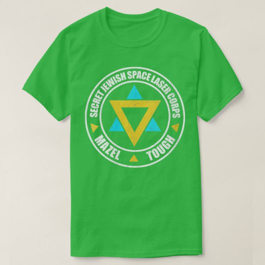 Womens Geheime joodse ruimtaserkorps Mazel ov Fu T-shirt (Design voorkant)