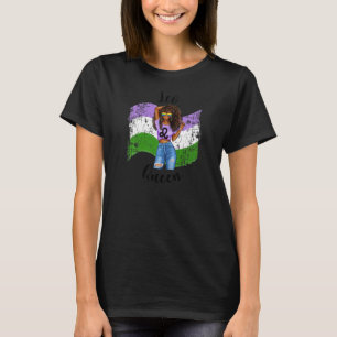 Womens Genderqueer Pride Leo Queen Zodiac Astrolog T-shirt