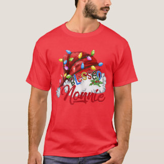 Womens Gezegelde nonnie Santa Hat Xmas Light T-shirt