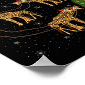 Womens Giraffe Santa Sleigh Flying Funny Magical C Poster (Hoek)