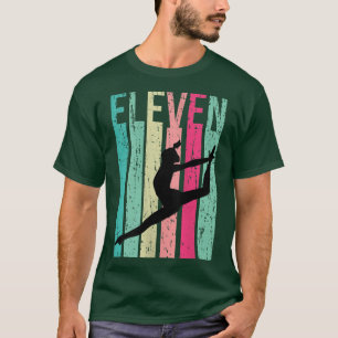 Womens Girls Gymnastics 11e verjaardag Retro Dance T-shirt