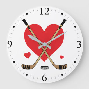 Women's Girls Love Heart Hockey Sticks Room Decor Grote Klok