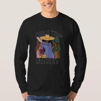 Womens Girls Trip Detroit   Bestie & Best Friends T-shirt