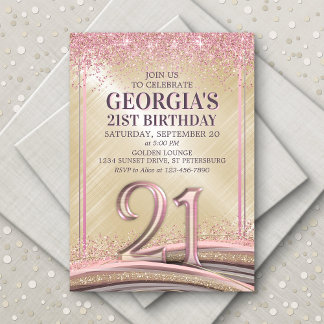 Womens Glam 21ème anniversaire Invitation