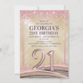 Womens Glam 21ème anniversaire Invitation (Devant)