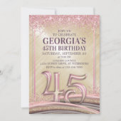Womens Glam 45th Birthday Invitation (Devant)
