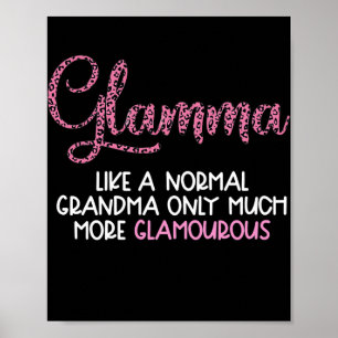 Womens Glamma Glam ma s Trendy Grandma Leopard Poster