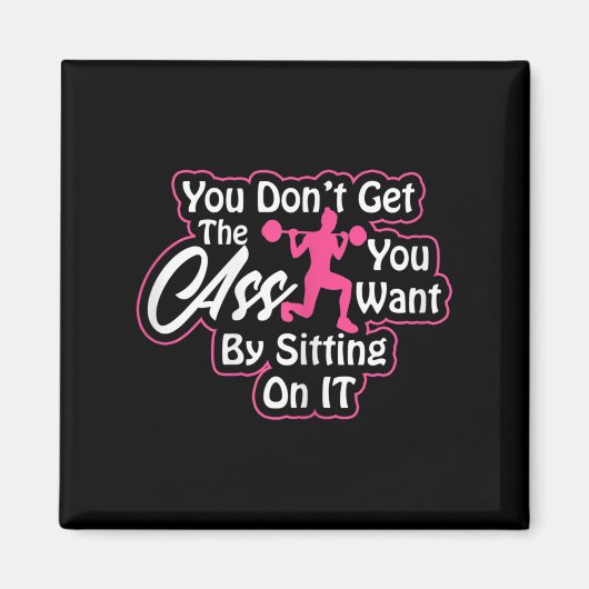 Womens Glutes Workout Day Insrational Motivational Magneet (Voorkant)