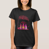 Womens Gnomes Nobody Fights Alone Breast Cancer T-shirt (Voorkant)