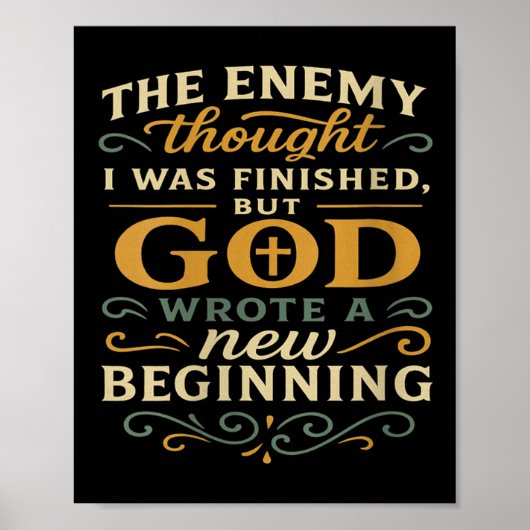 Womens God Wrote A New Beginning Faith Based Insra Poster (Voorkant)