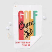 Women's GOLF QUEEN Nom personnalisé Golf Serviette (En situation)