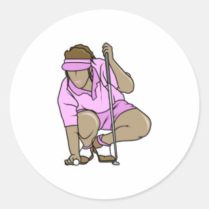 Womens Golf Ronde Sticker