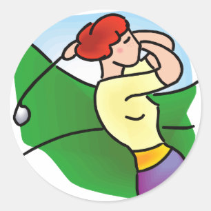 Womens Golf Ronde Sticker