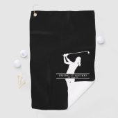 Womens Golf Silhouette Personalized Monogram City Golfhanddoek (Insitu)