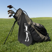 Womens Golf Silhouette Personalized Monogram City Golfhanddoek (Groen)