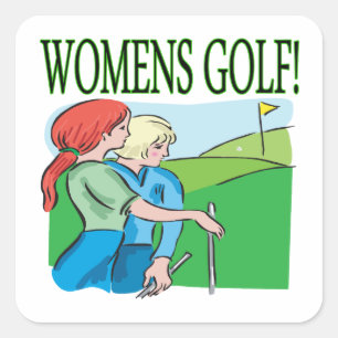 Womens Golf Vierkante Sticker