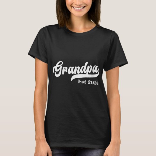 Womens Grandpa Est 2026 New Grandfather Design V-n T-shirt (Voorkant)