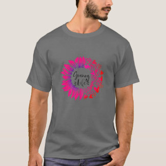 Womens Grannylife Flower Heart Valentine's Day T-shirt
