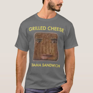 Womens grilled cheese obama sandwich VNeck 1 T-shirt