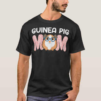 Womens Guinea Pig Pet Owner Dog Mam Floral Graphic T-shirt