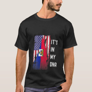 Womens Haïtiaanse wortels in mijn DNA-pride Usa Ha T-shirt