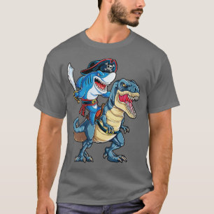 Womens Halloween shark pirate dinosaur t'skelet T-shirt