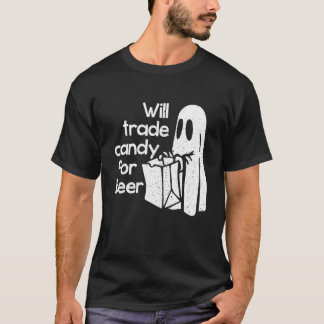 Womens Halloween zal Snoep verhandelen voor bier T-shirt