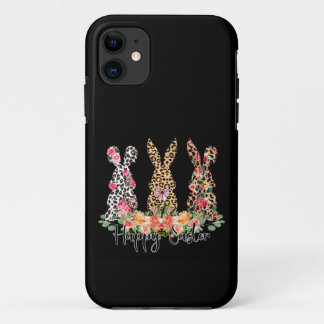Womens Happy Paaspap Bunny Trio iPhone 11 Hoesje