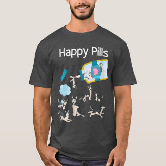 Womens Happy Pills Husky Dogs Cute Husky Lovers Co T-shirt