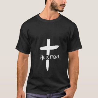 Womens He is Risen Christian Jesus Easter Day V Ne T-shirt