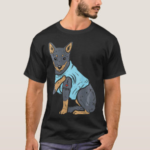 Womens Heeler I Love Mam Animal Pet Red Blue Cattl T-shirt